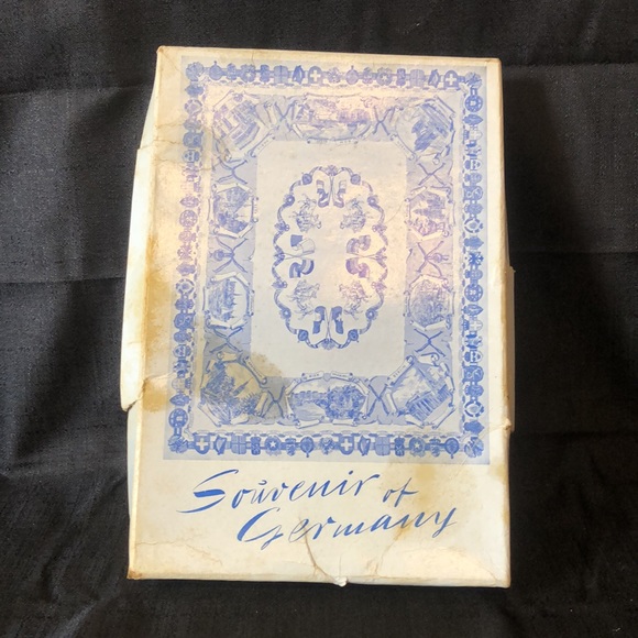 European linen tablecloth highlighting Germany 6 matching napkins circa 1950 - Picture 4 of 12